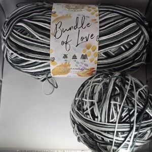 Lion Brand Bundle Of Love Yarn Nightfall 204bv One Full Skein Plus A Partial